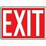 Safety Sign Exit White Red 10 X 14 Aluminum From Davis Instruments