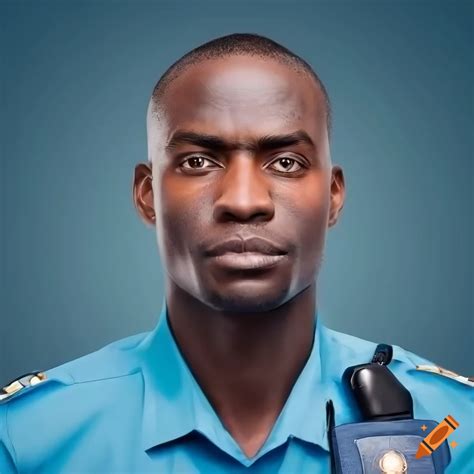 Portrait Of A Proud Black Man In A Police Uniform On Craiyon