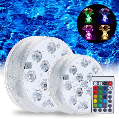 Submersible Led Lights With Remote Waterproof Underwater Led Lights Battery Operated Decoration