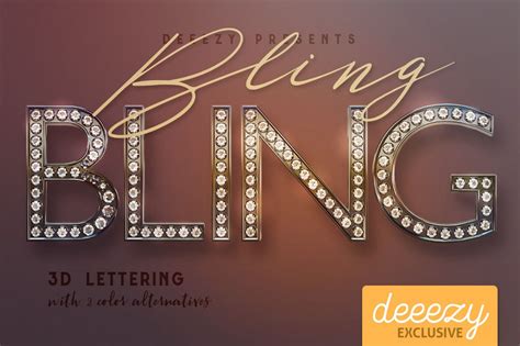Free Lettering 3d Bling Bling Commercial Use Fonts And Graphics Freebies