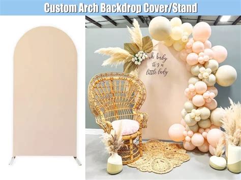 Nude Arch Backdrop Stand Frame Double Sided Custom Oh Baby Ivory Bridal