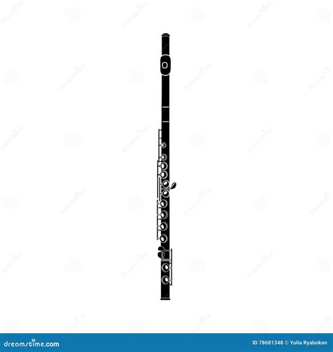 Flute Icon Black Simple Style Stock Vector Illustration Of Piccolo