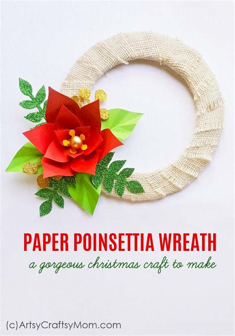 Paper Poinsettia Wreath Craft Christmas Craft For Kids