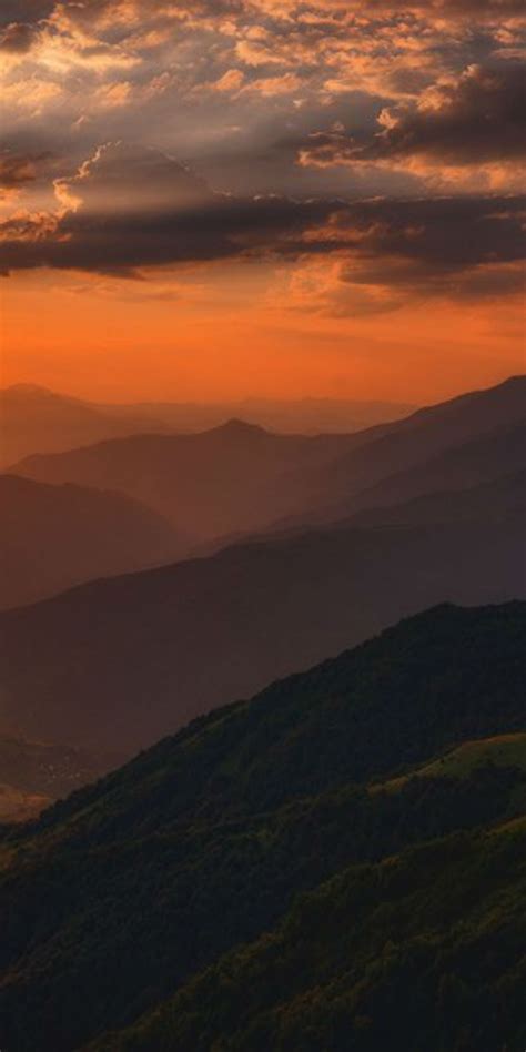 Download Wallpaper 1080x2160 Nature Mountains Horizon Clouds Sunset