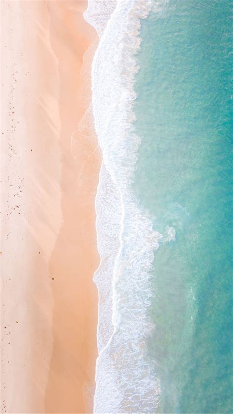 Download Wallpaper 1080x1920 Sea Beach Aerial View Surf Wave