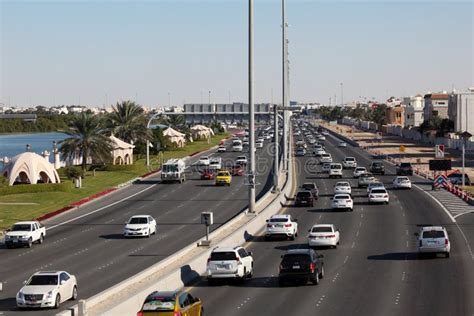 City Highway In Abu Dhabi Editorial Stock Image Image Of Traffic