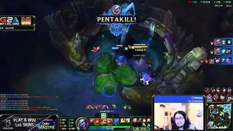Imaqtpie Tristana Pentakill And Baron Steal League Of Legends Youtube