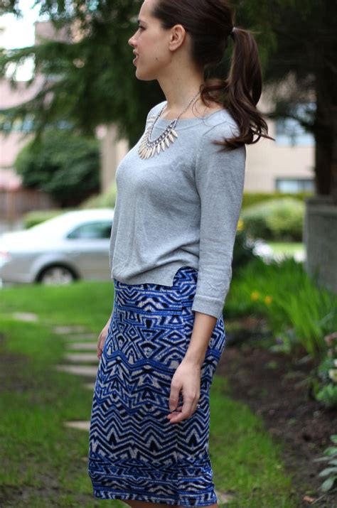 Jules In Flats March Tribal Midi Skirt And Cropped Sweater