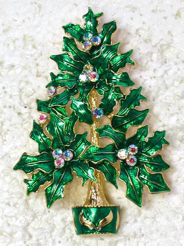 Clear Ab Rhinestone Crystal Christmas Tree Pin Brooch G157 Jewelry