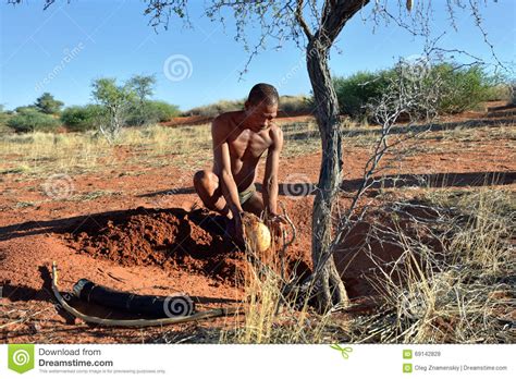 They are the indigenous people of southern africa, and have lived there for tens of thousands of years. Bushmen Hunter In The Kalahari Desert, Namibia Editorial ...