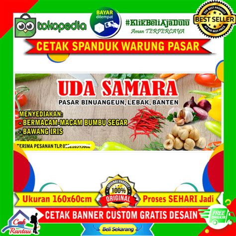 Jual Cetak Spanduk Banner Warung Pasar Jualan Sayur Mayur Sayuran