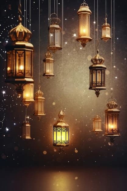 Premium Ai Image Ornamental Arabic Lantern Beautiful Lantern Burning