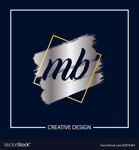 Initial Mb Letter Logo Template Design Royalty Free Vector