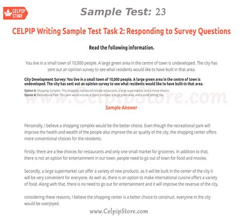 Responding To Survey Sample Celpip Biz