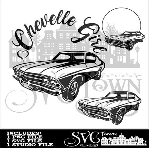 Chevelle - Bundle of 3 designs - SVG Design Silhouette, Cricut or Print