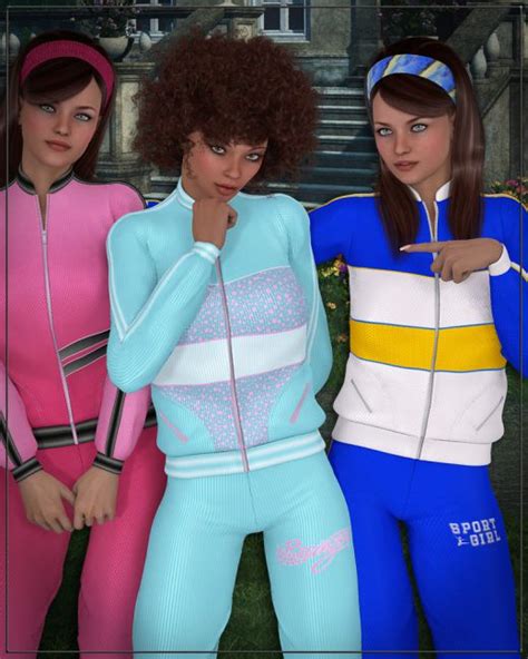 Workout For 70s Jogging Suit Clothing For Poser And Daz Studio