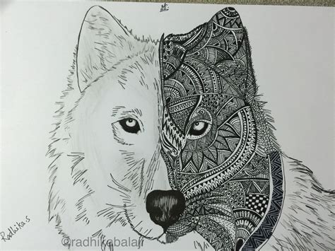 Wolf Zentangle Master Color