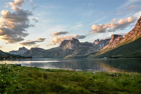 Clouds Daylight Fjord Grass Lake Landscape Mountain Mountains Nature