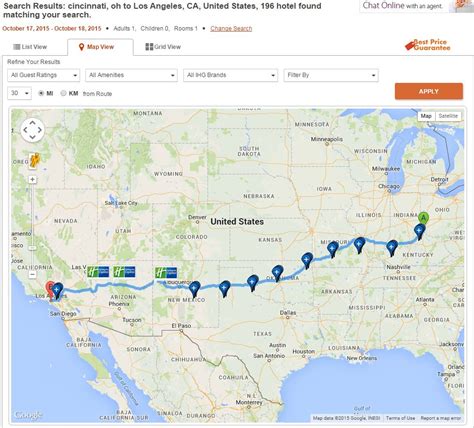 Simple trick to find hotels along a route - Points with a Crew