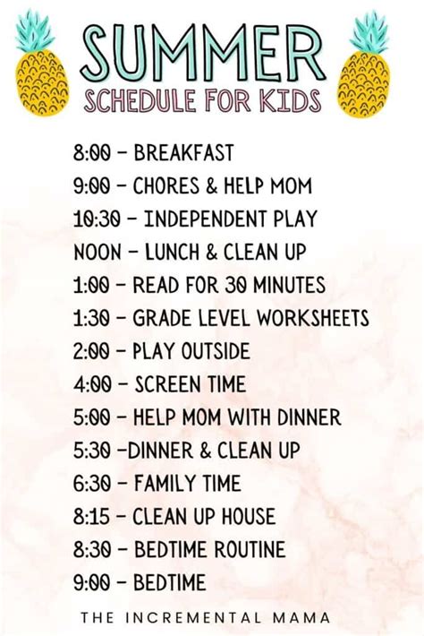 The Best Summer Schedule For Kids Free Printable Bundle