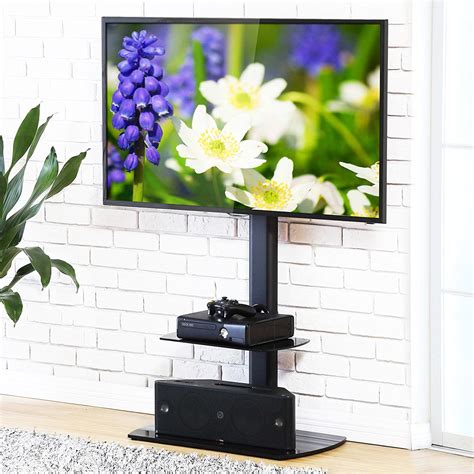 Fitueyes Swivel Floor Tv Stand With Mount For To Inch Tv Height
