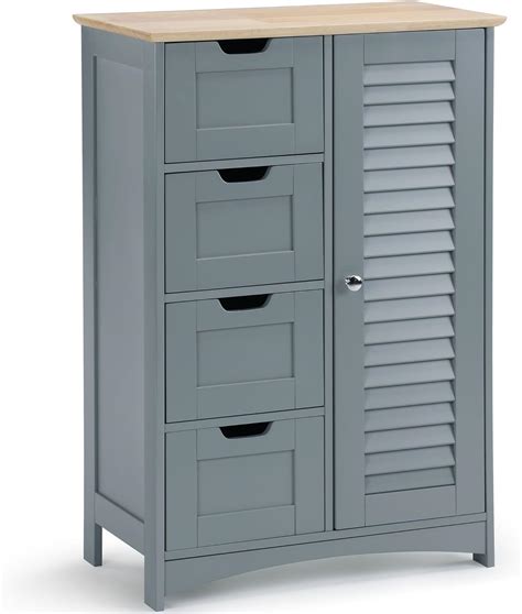 Vonhaus Free Standing Bathroom Cabinet With 4 Drawers And Adjustable