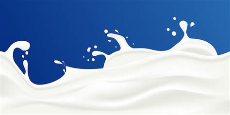 Premium Vector Milk Splash Vector Illustration On A Blue Background