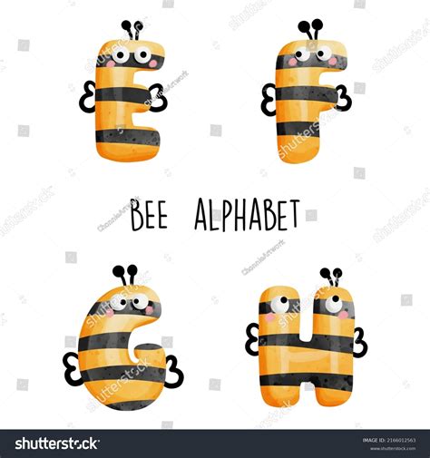 Bee Alphabetbee Font Vector Illustration Stock Vector Royalty Free