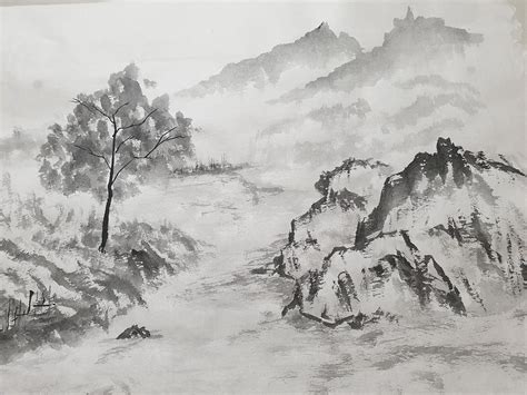 Chinese Ink Painting Works Drawing By Hsu Wei Hua Pixels
