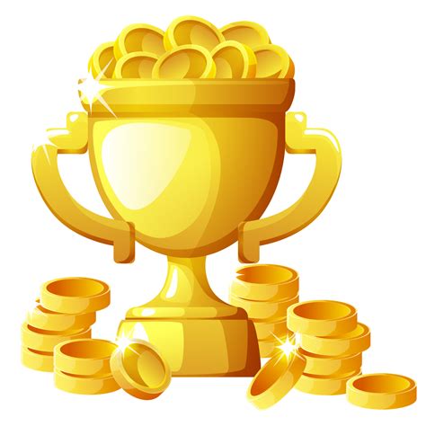 Gold Cup With Coins For The Winner 9593328 Png