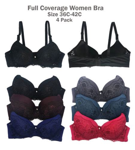 Price Reduced Women 4 Pack Full Coverage Bra C Cup Size 36c 42c Best Quality Ebay