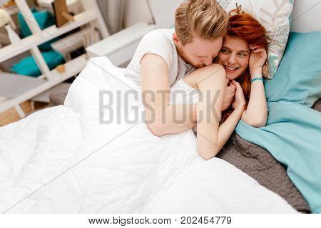 Intimate Couple Enjoying Foreplay Bed Images Illustrations Vectors Intimate Couple Enjoying