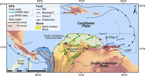 Geodynamic Map Of The Caribbeansouth American Plates Arrows Are Gnss