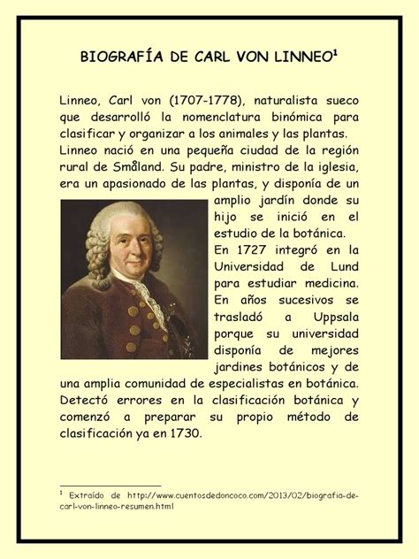Biografia De Carlos Linneo