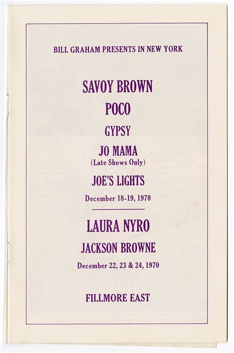 Lot Detail Savoy Brownpocolaura Nyrojackson Browne Original 1970
