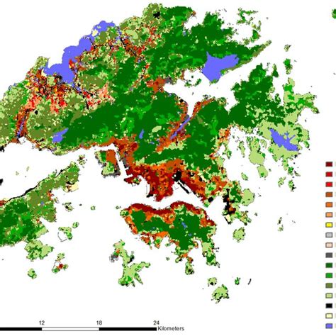 Land Utilization Map Of Hong Kong With Target Districts Based On