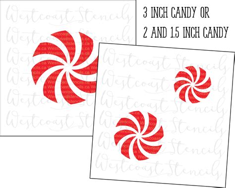Peppermint Candy Stencil Christmas Stencil Cookie Stencil Etsy Canada