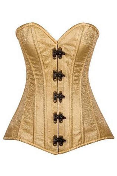 Staying Golden And Fabulous In Our Top Drawer Premium Gold Brocade Steel Boned Corset W Clasp