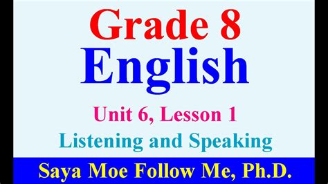 Grade 8 English Unit 6 Lesson 1 Youtube