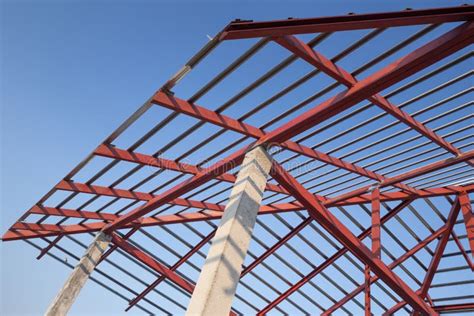 Structural Steel Beam On Roof Of Building Residential Construction