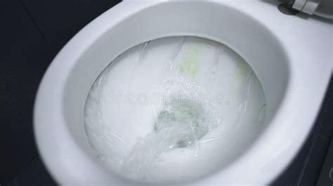 Flushing The Toilet In The Bathroom Close Up Stock Video Video Of