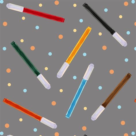 Conjunto de ilustração vetorial de marcadores multicoloridos com tampas