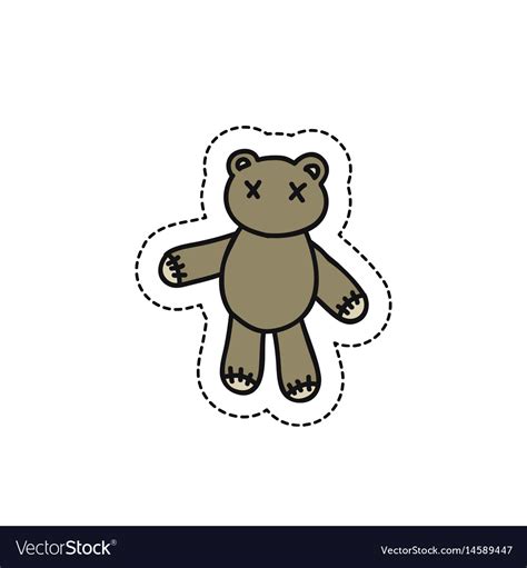 Teddy Bear Doodle Icon Royalty Free Vector Image