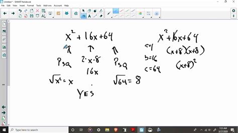 Intro To Perfect Square Quadratics A1 Youtube