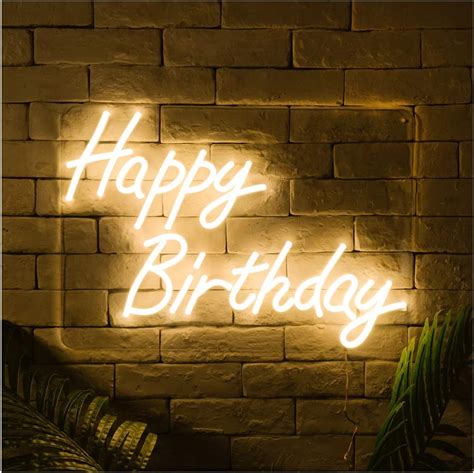 Happy Birthday LED Neon Sign Lights Art Wall Decorative Lights Party Decorate Amazon Com