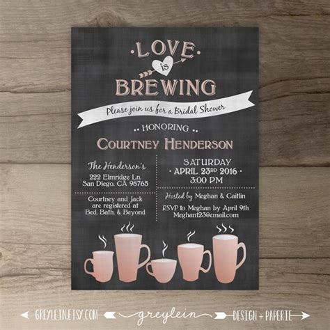 Love Is Brewing Bridal Shower Coffee Rose Gold Wedding Etsy
