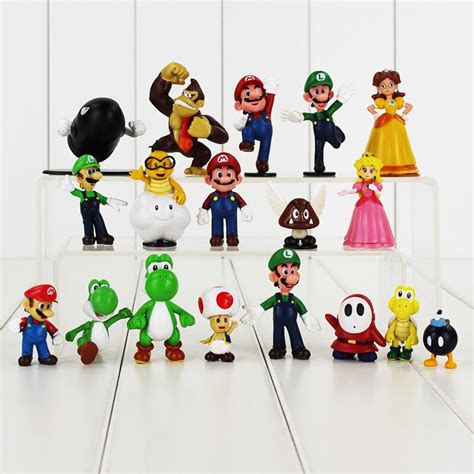 Pcs Lot Super Mario Figure Toy Luigi Toad Yoshi Princess Peach Donkeykong Dk Goomba Shy Guy