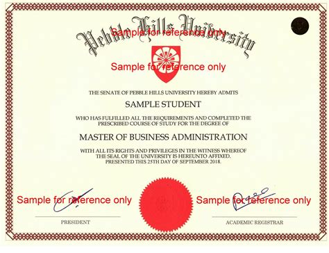 University Degree Certificate Sample