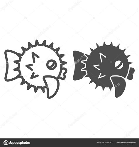 Sea Urchin Line And Glyph Icon Sea Animal Vector Illustration Isolated