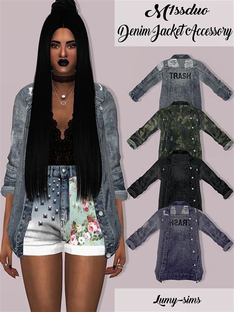 Sims4sisters — Lumy Sims Cc M1ssduo Denim Jacket Accessory 22